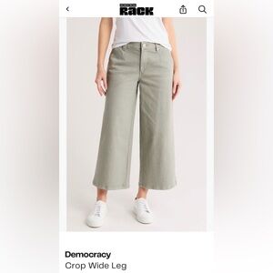 Democracy Crop Wide Leg Jeans in Sage Green